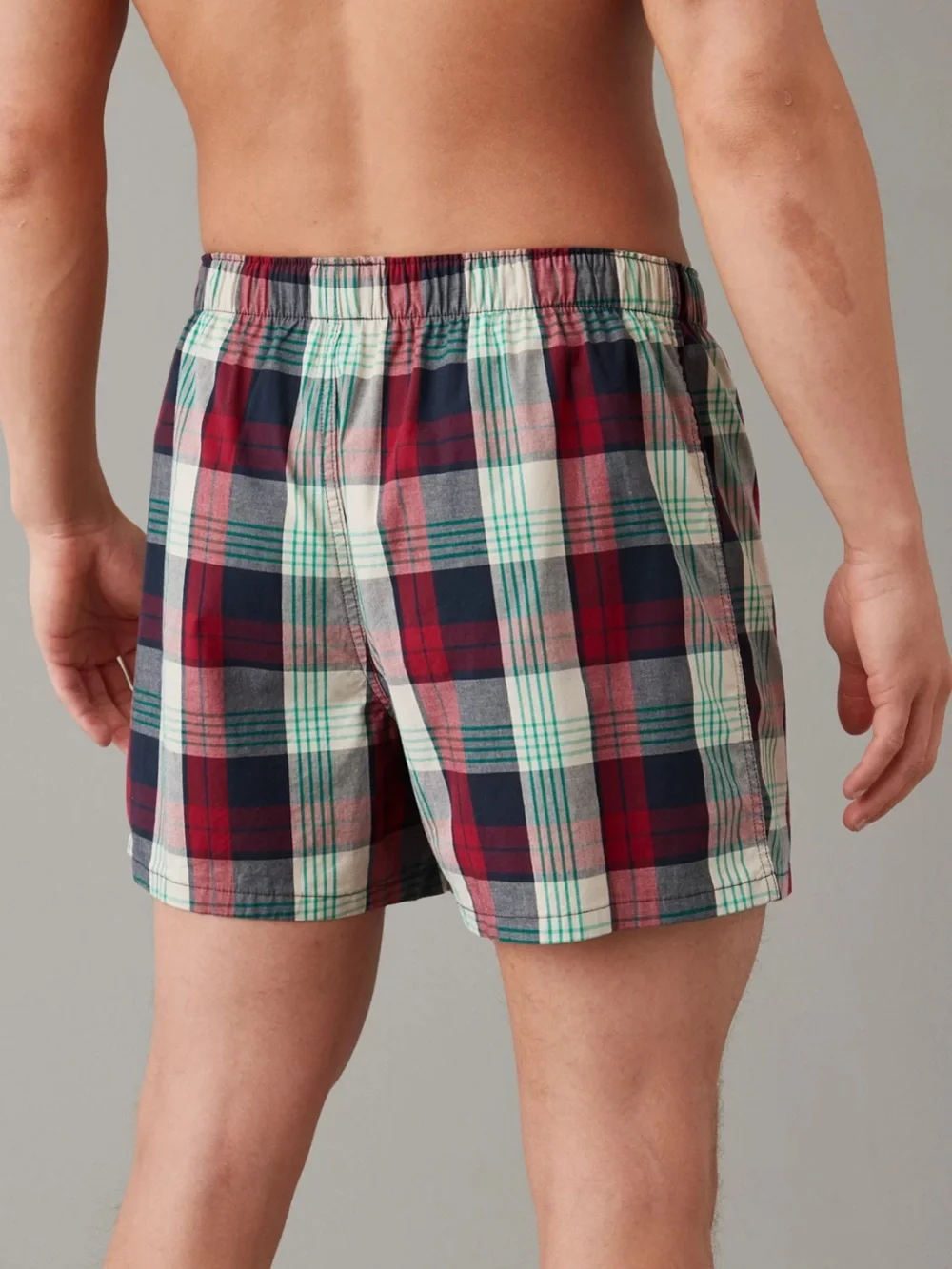 American Eagle Outfitters Stretch Plaid Classic Navy Boxers Short Sz S/P 29-31